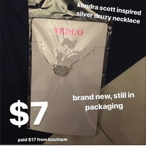 kendra scott inspired silver necklace